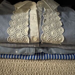 FOUR Great Condition Blue Banana Republic and LOFT Blouses